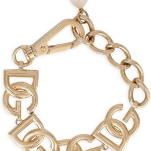 Dolce&Gabbana Gold-Plated & Plexiglass Faux Pearl DG Chain Bracelet